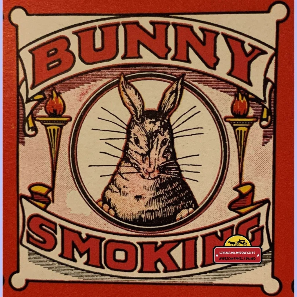 Antique Vintage Bunny Smoking Tobacco Label 1910s - 1930s - Advertisements - And Cigar Labels | Tobacciana | Antiques