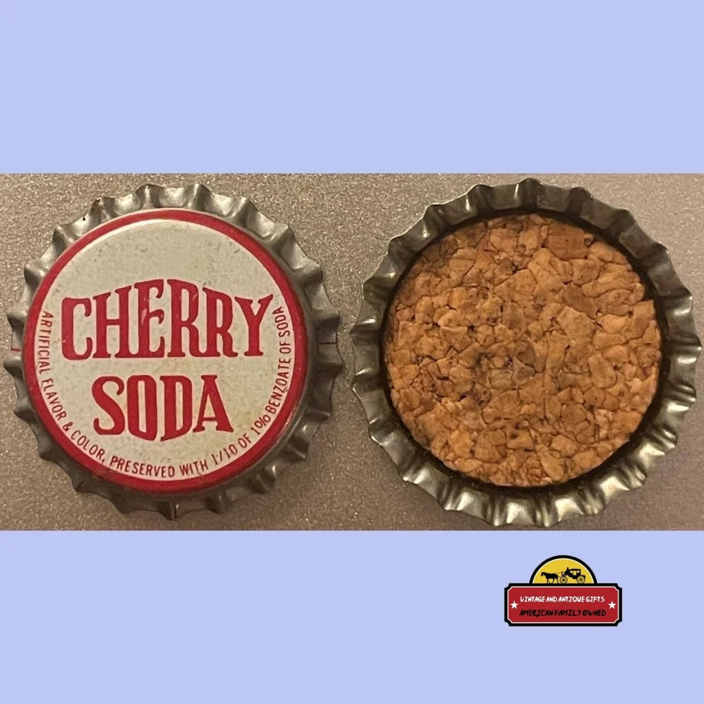 Antique Vintage Cherry Soda Cork Bottle Cap 1950s - Advertisements - And Beverage Memorabilia. Unique