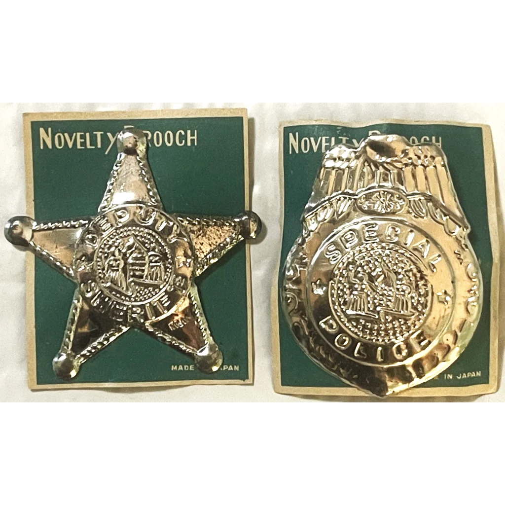 Antique Vintage Combo 1950s Tin Deputy Sheriff Special Police Badge Nostalgia! Collectibles Unique Toys Rare &