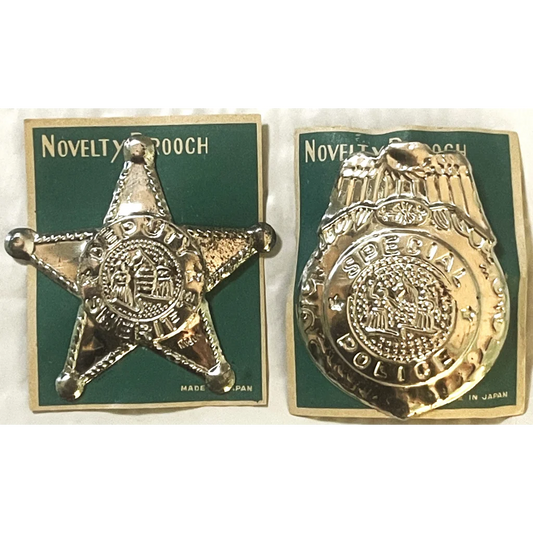 Antique Vintage Combo 1950s Tin Deputy Sheriff Special Police Badge Nostalgia! Collectibles Unique Toys Rare &