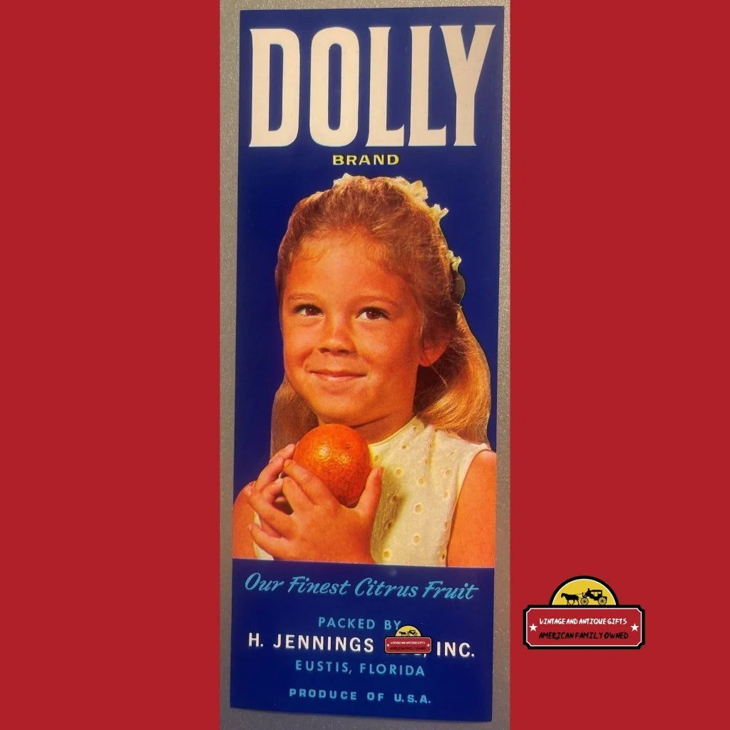 Antique Vintage Dolly Crate Label Eustis Fl 1940s - Advertisements - Labels. From