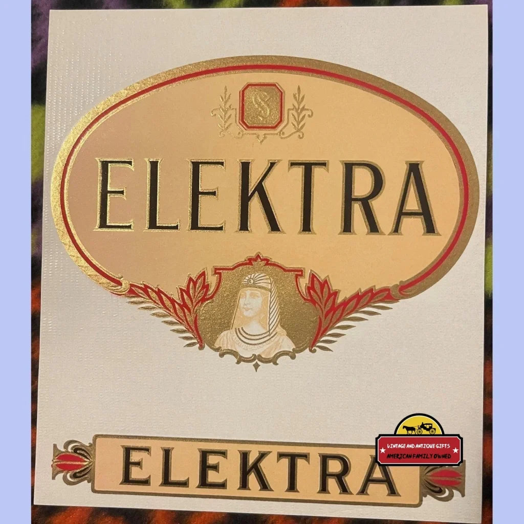 Antique Vintage Elektra Embossed Cigar Label Homage Richard Strauss 1900s - 1930s Advertisements Rare - to 1900s-30s
