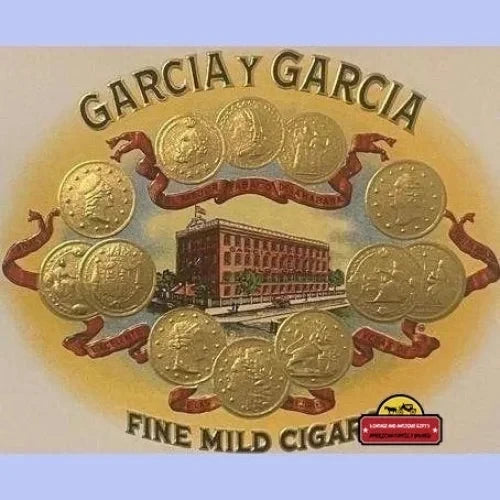 Antique Vintage Garcia y Embossed Cigar Label Tampa Fl 1900s - 1920s Advertisements Rare Label: