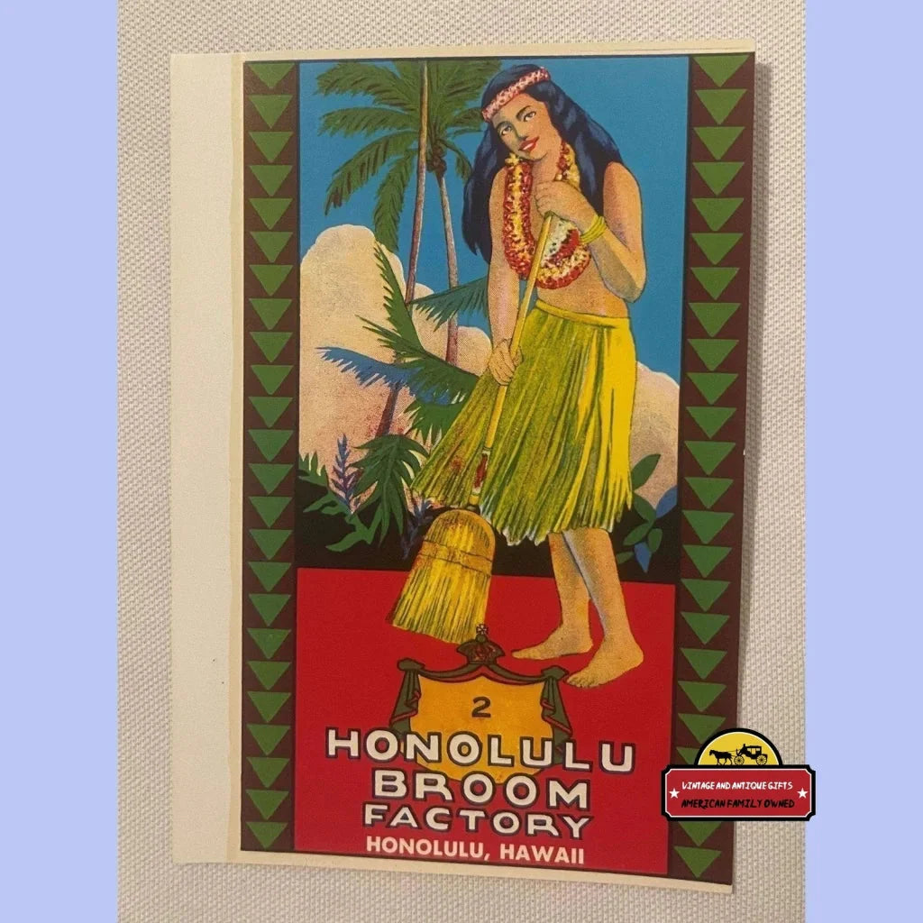 Antique Vintage Honolulu Broom Label - Aloha! 1930s - 1940s ~ Advertisements - Aloha: 1930s-40s Charm!
