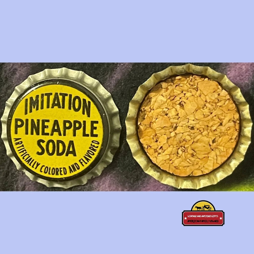 Antique Vintage Imitation Pineapple Soda Cork Bottle Cap 1950s - Advertisements - And Beverage Memorabilia. Authentic