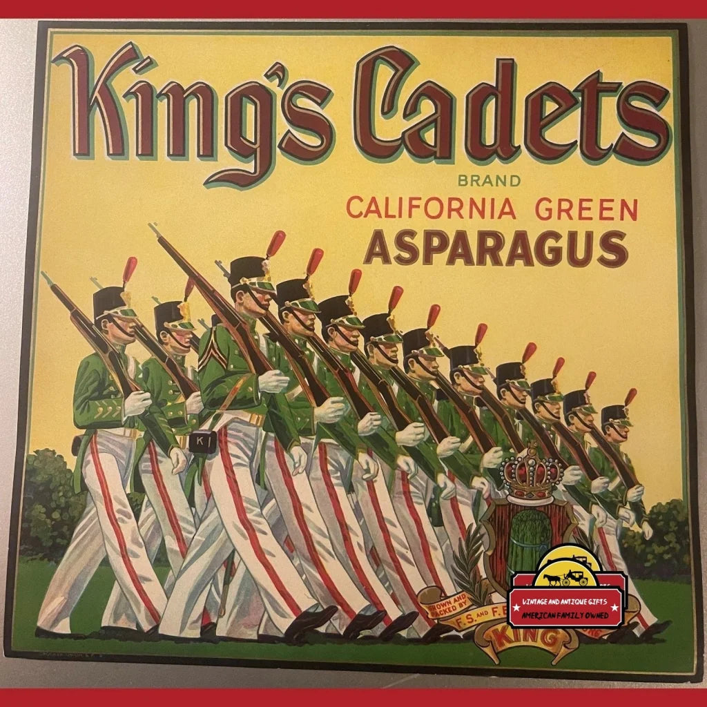Antique Vintage King’s Cadets Crate Label Clarksburg Ca 1930s Soldiers Infantry - Advertisements - Labels. From Ca