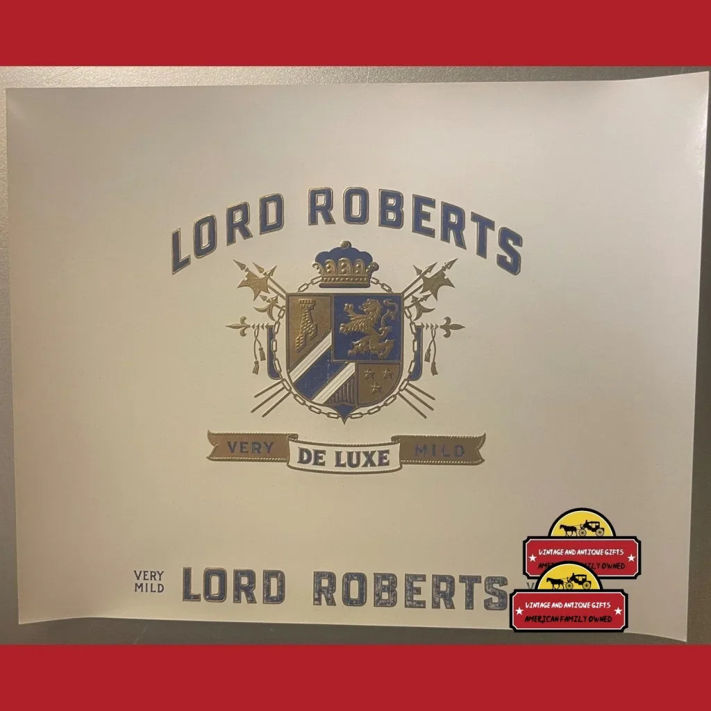 Box for Lord Roberts De Luxe showing coat of arms logo on Rare Antique Cigar Label