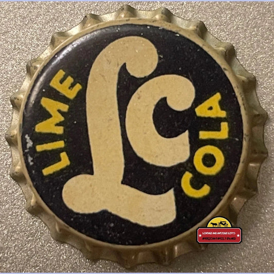 Antique Vintage Lime Cola Soda Cork Bottle Cap Montgomery Al 1940s Advertisements and Gifts Home page Rare - Authentic