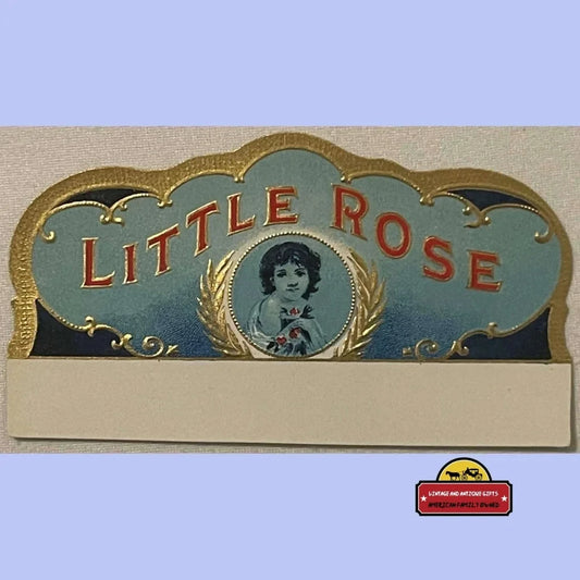 Antique Vintage Little Rose Embossed Cigar Box Label - Back Flap 1900s - 1920s Advertisements Tobacco and Labels