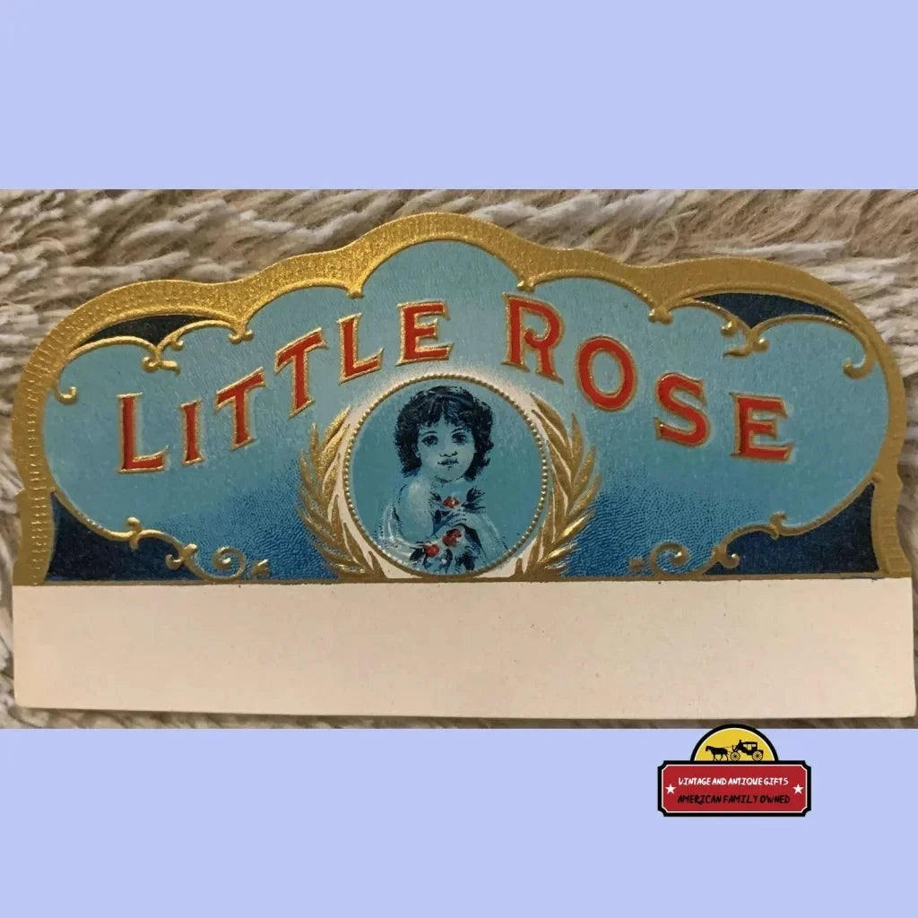 Antique Vintage Little Rose Embossed Cigar Box Label - Back Flap 1900s - 1920s - Advertisements - Tobacco And Labels |