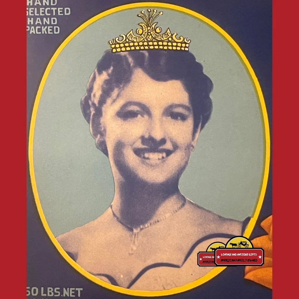 Antique Vintage Princess Crate Label Lafayette La 1940s Beauty Advertisements Food and Home Misc. Memorabilia Label: