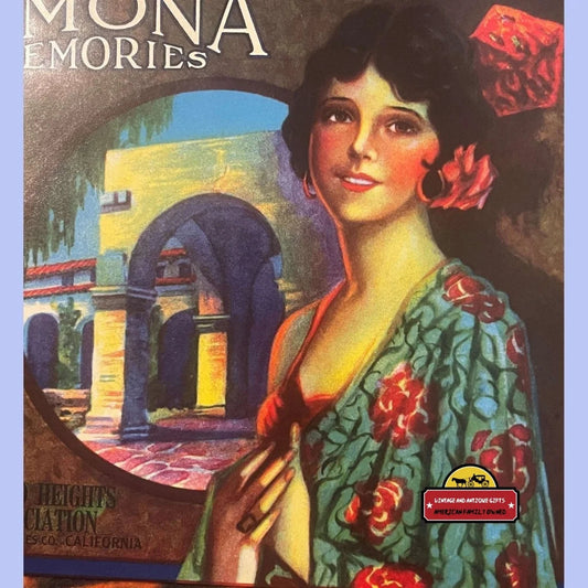 Antique Vintage Ramona Memories Crate Label Los Angeles Ca 1930s American Icon Advertisements and Gifts Home page