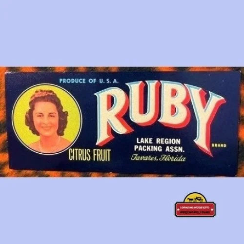 Antique Vintage Ruby Crate Label Tavares Fl 1920s - 1940s Advertisements Food and Home Misc. Memorabilia Timeless