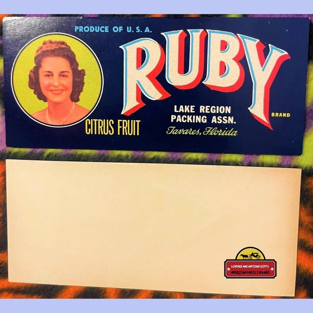 Antique Vintage Ruby Crate Label Tavares Fl 1920s - 1940s Advertisements Timeless Treasure: 1920s-1940s - Own a Piece
