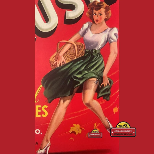 Antique Vintage On Rush Crate Label Az And Ca 1940s Provocative Pinup! Advertisements Food and Home Misc. Memorabilia