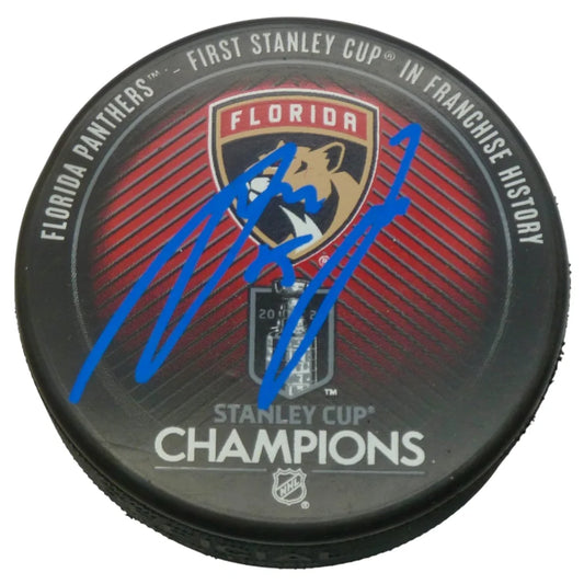 Anton Lundell autographed Florida Panthers Stanley Cup champions puck
