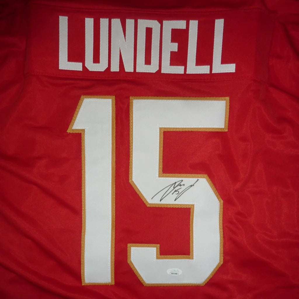 Anton Lundell autographed Florida red custom hockey jersey #15