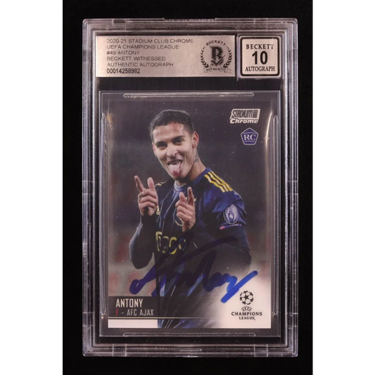 Antony Beckett signed 2020-21 Stadium Club Chrome UEFA Champions League card with Beckett 10 grade
