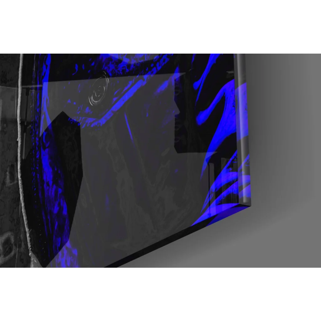 Cool Gorilla with Headphones in sleek glass wall art display case