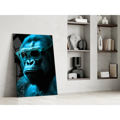 Bold red gorilla glass wall art with sunglasses canvas print