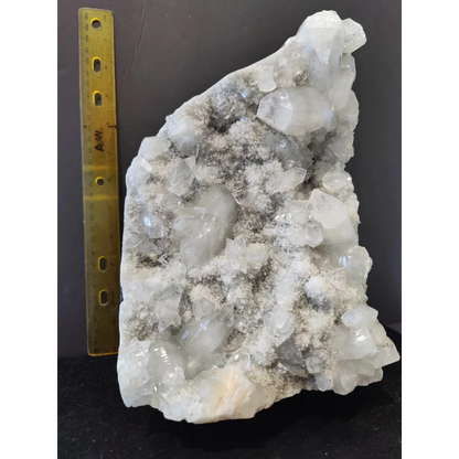 Translucent white Apophyllite quartz cluster with gray veins, 3690g specimen