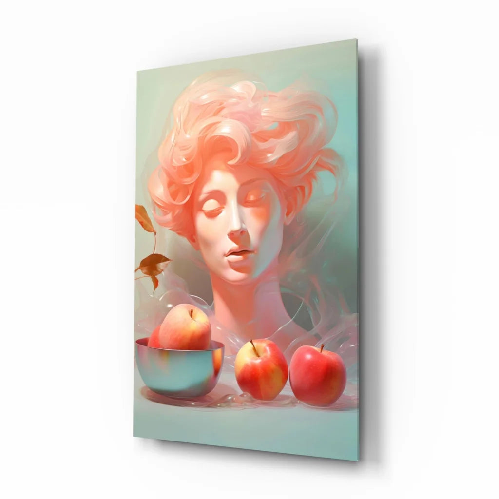 Dreamy Pastel Portrait with Apples Wall Art Canvas Print | Insigneart USA | vintageantiquesgifts.com