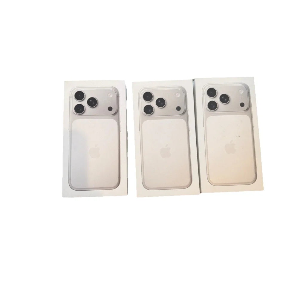 Three Apple iPhone 13 Pro Silver 256GB empty boxes