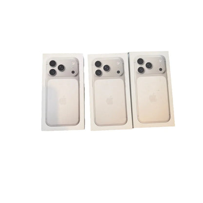 Three Apple iPhone 13 Pro Silver 256GB empty boxes