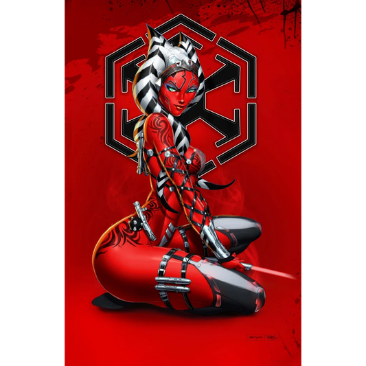 Red black Sith helmet with silver accents, apprentice sith cosplay virgin comic exclusive