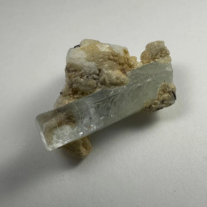 Translucent aquamarine crystal with black tourmaline Shigar Valley Pakistan