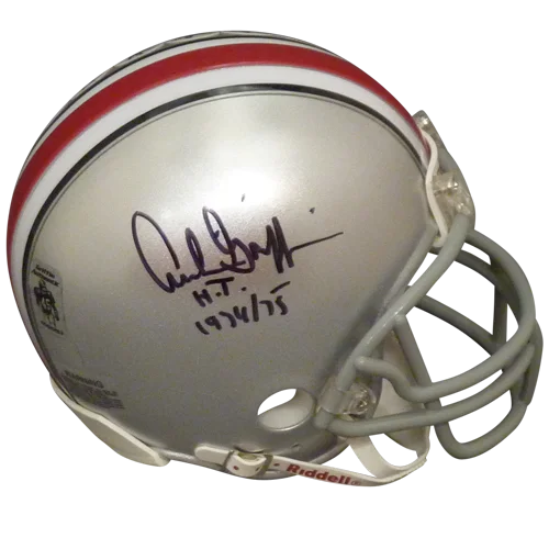 Archie Griffin autographed Ohio State Buckeyes mini helmet in silver and red with Riddell logo