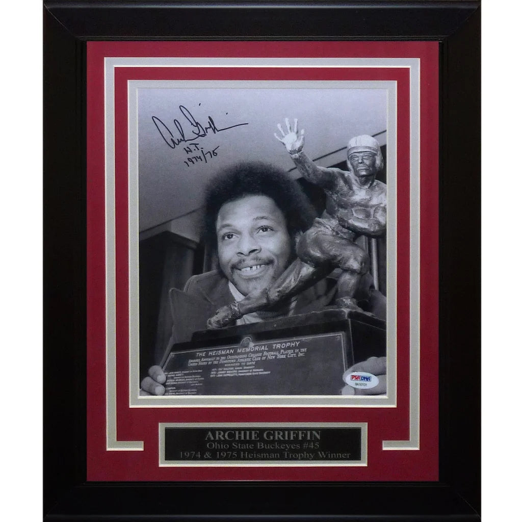 Archie Griffin autographed Ohio State Heisman Trophy black and white photo