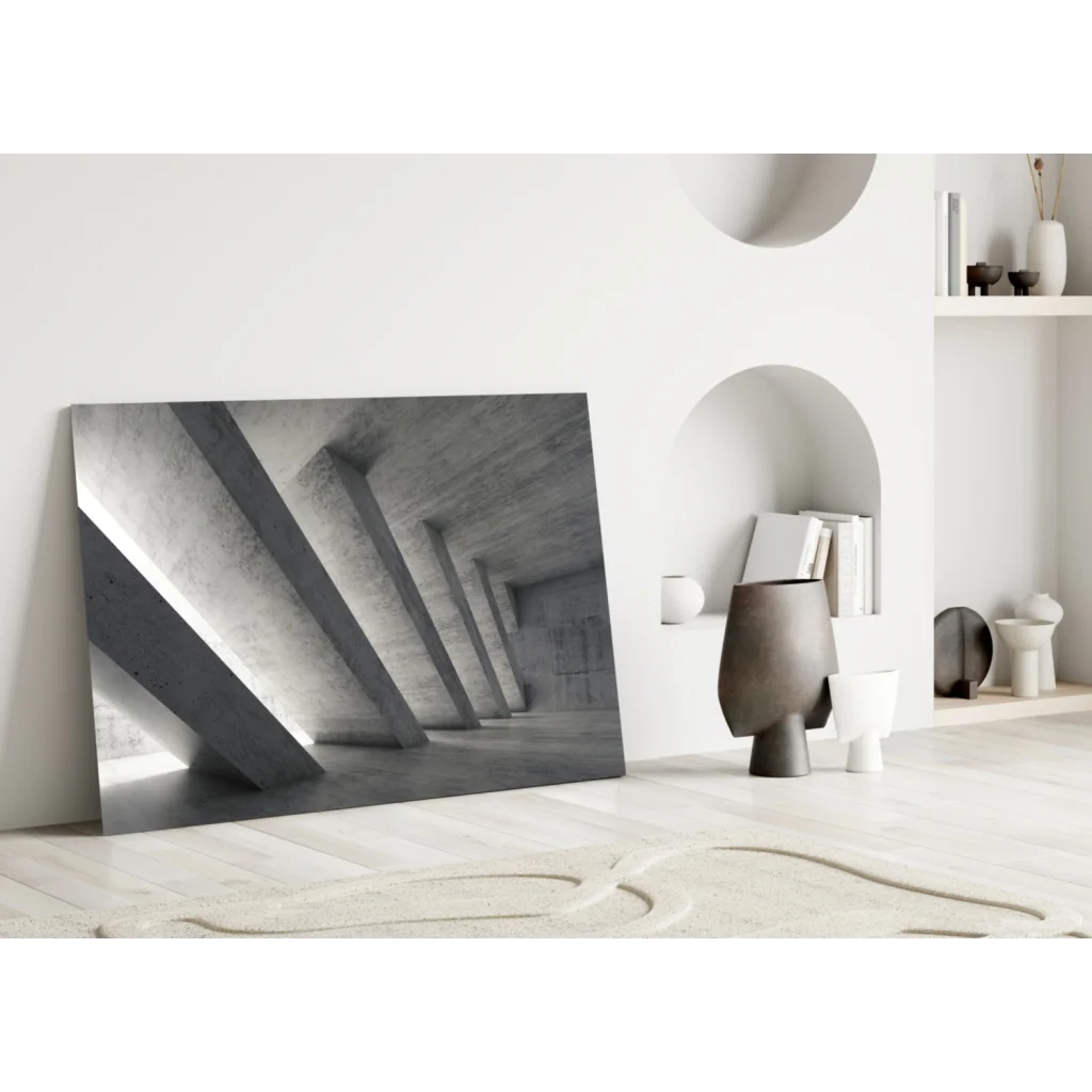 Modern Concrete Architecture Canvas Wall Art Print | Modern Wall Art Decor | vintageantiquesgifts.com
