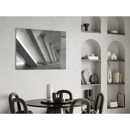 Black and white abstract concrete architecture wall art print on canvas