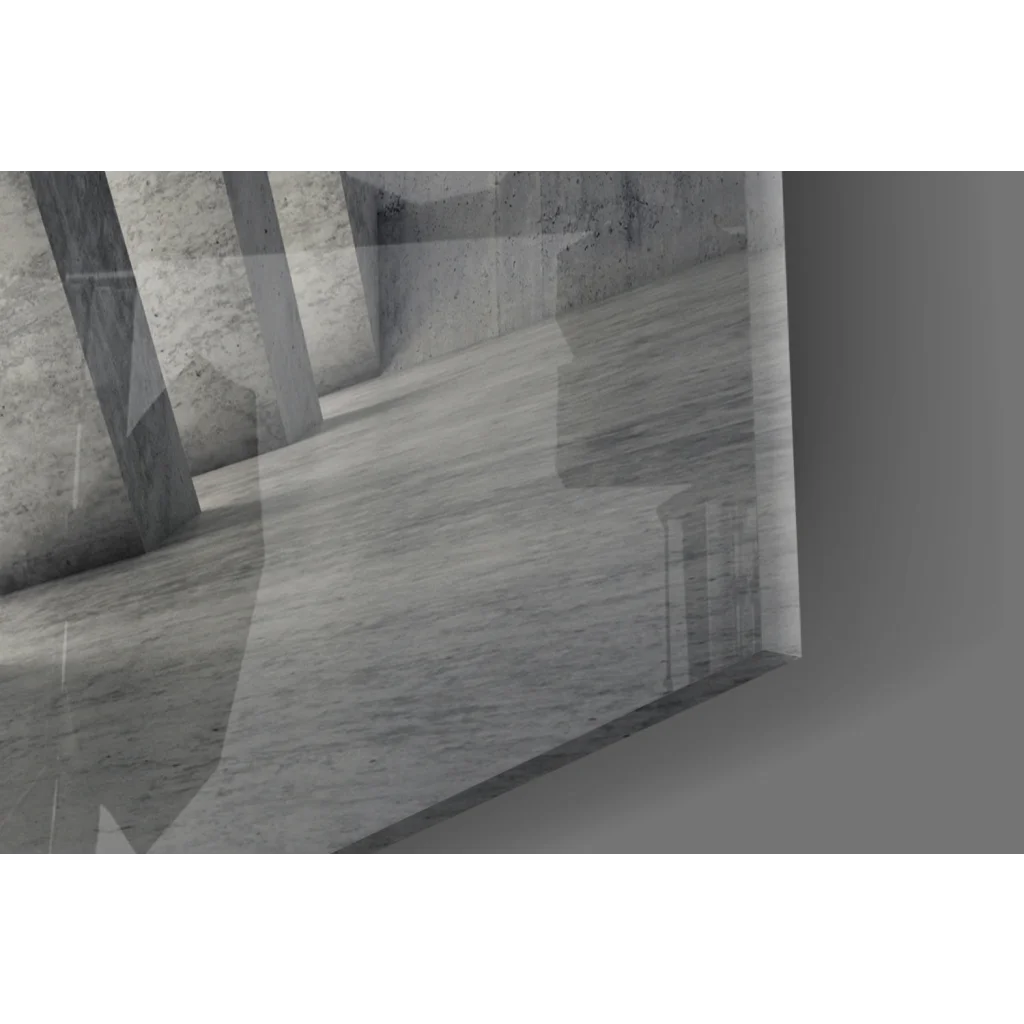 Minimalist concrete pillars wall art print on canvas