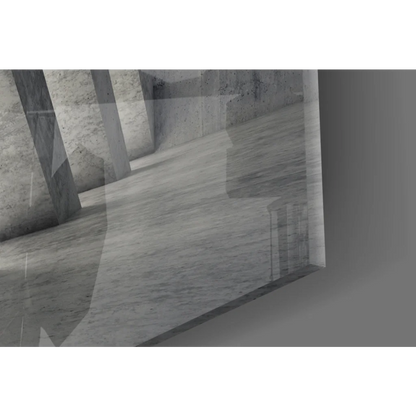 Minimalist concrete pillars wall art print on canvas