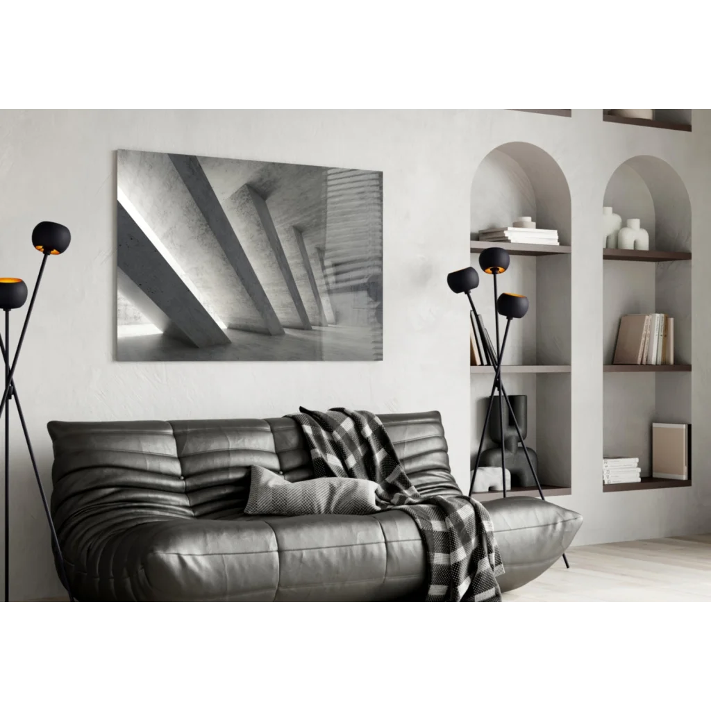 Modern Concrete Architecture Canvas Wall Art Print | Contemporary Home Wall Art | vintageantiquesgifts.com