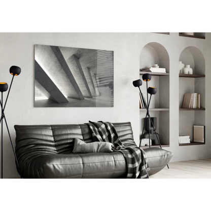 Modern Concrete Architecture Canvas Wall Art Print | Contemporary Home Wall Art | vintageantiquesgifts.com