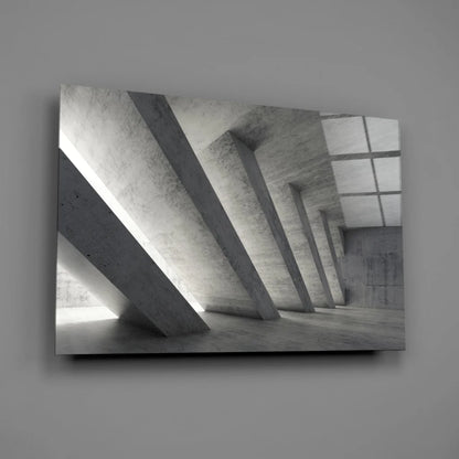 Modern Concrete Architecture Canvas Wall Art Print | Glass Wall Art Print | vintageantiquesgifts.com