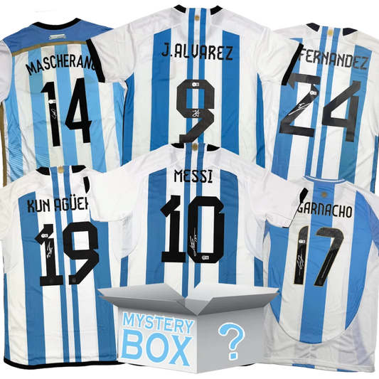 Argentina Soccer Autographed Jersey Mystery Box with PSA JSA or Beckett COA | Hall of Fame Sports Memorabilia | vintageantiquesgifts.com