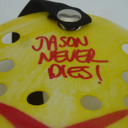 Ari Lehman autographed Jason mask with Friday the 13th inscription