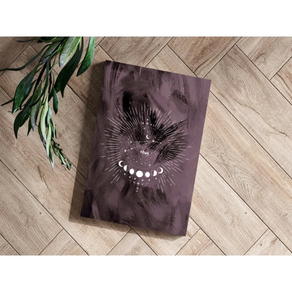 Dark purple Aries Moon Phase Insigne Aluminum Prints with celestial stars