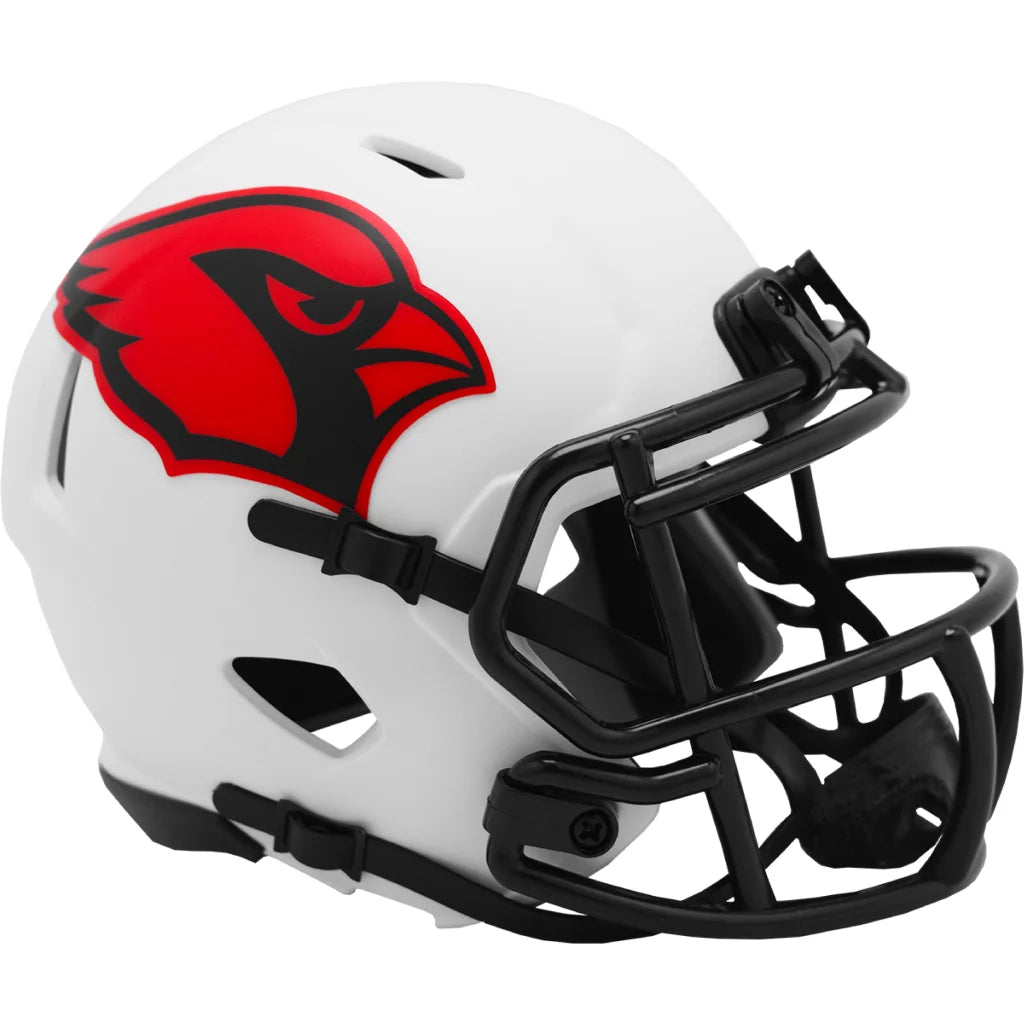 White Arizona Cardinals Riddell Speed Mini Helmet with matte finish and bird logo