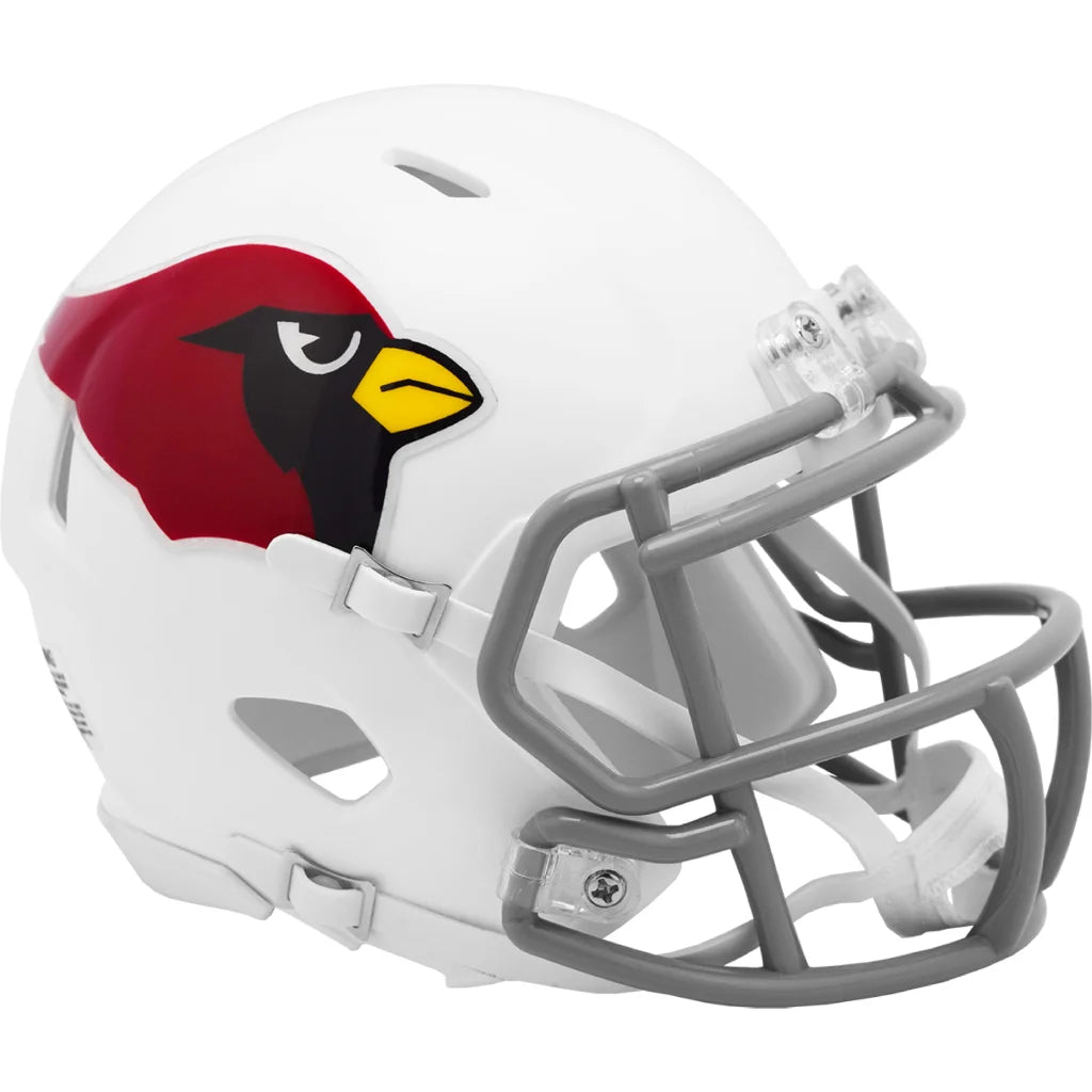 White Arizona Cardinals speed mini helmet with red bird logo