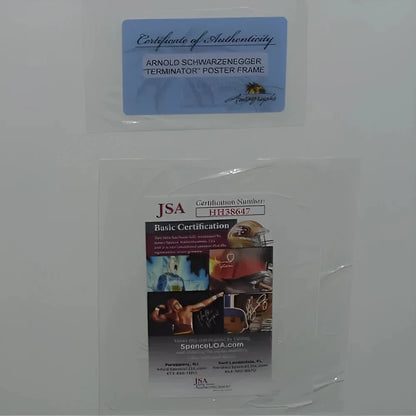 Arnold Schwarzenegger signed deluxe framed Terminator movie poster