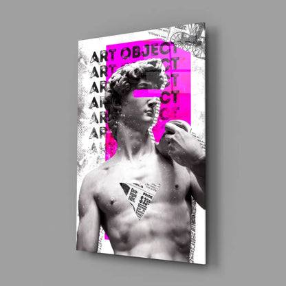 David statue pink pop art wall art canvas print