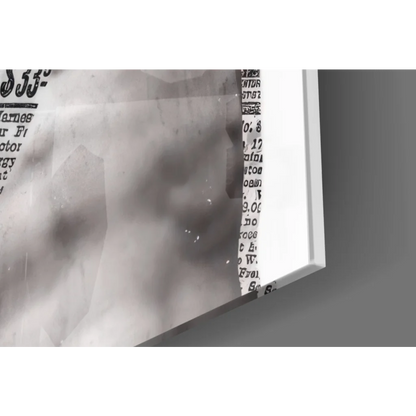 Bold David statue pop art glass wall art with red accents and smoky overlay