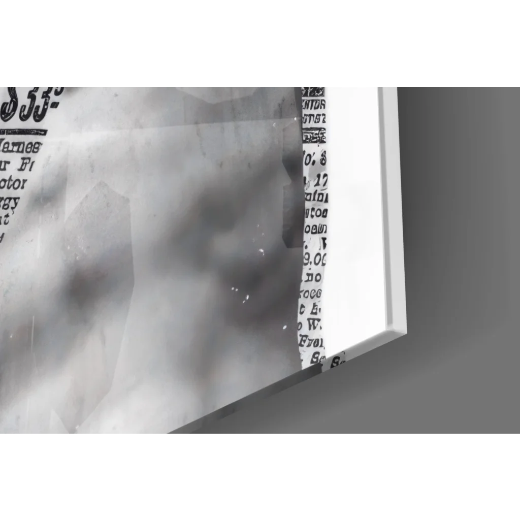 Bold blue David statue glass wall art print with smoky B&W poster effect