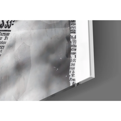 Bold blue David statue glass wall art print with smoky B&W poster effect