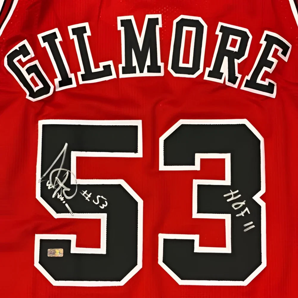 Artis Gilmore autographed red Chicago jersey with Gilmore 53 HOF